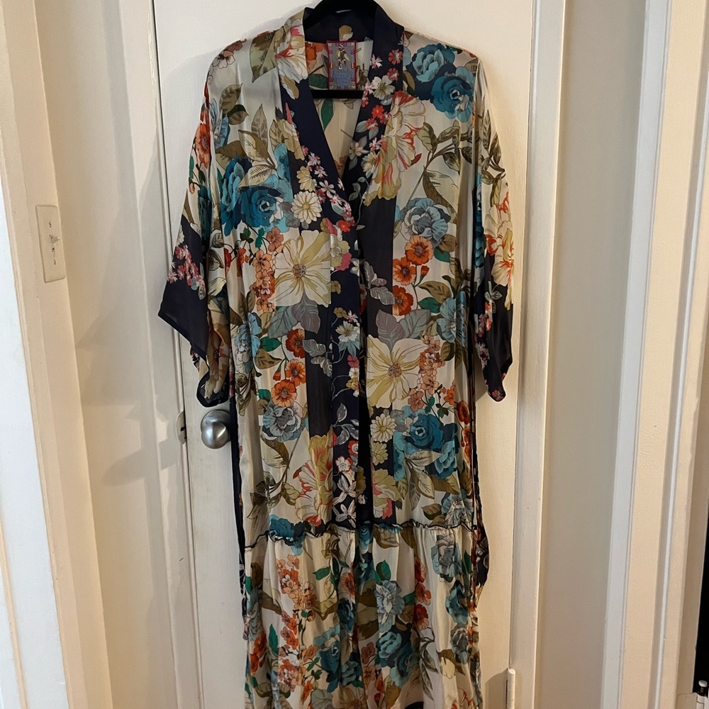 Maxi Johnny Was kimono with belt #JohnnyWas #Kimono #Floral